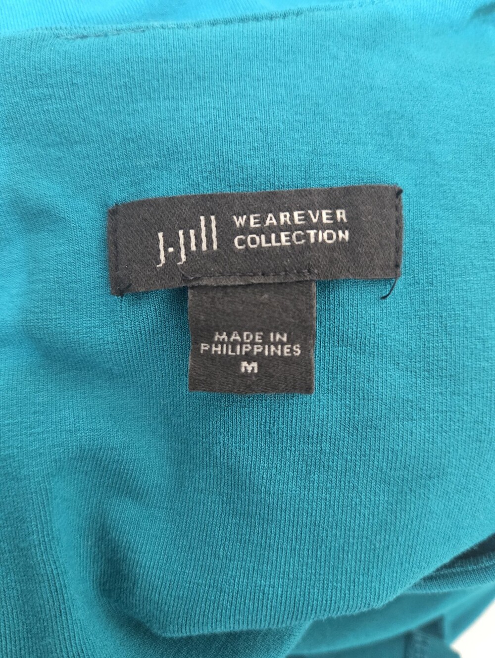 J. Jill Wearable Collection Teal Short-Sleeve Shift Dress Relaxed Loose, size M - Picture 3 of 4